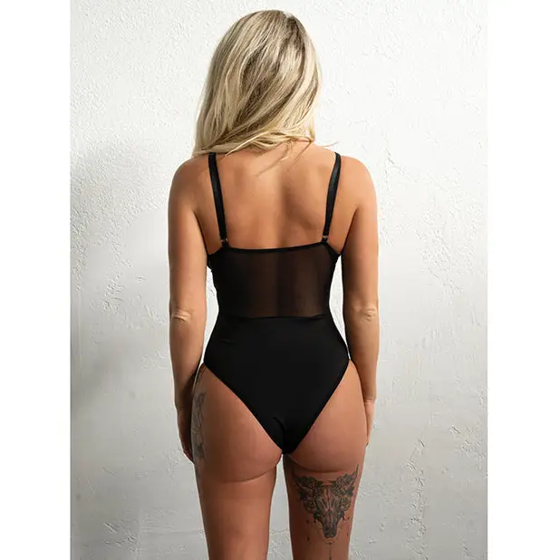 Kix’ies Signature Striped Bodysuit Black XL - Lingerie - Hanging
