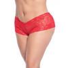 Lace Boyshort Red 1X/2X - Lingerie - Plus/Queen - Packaged