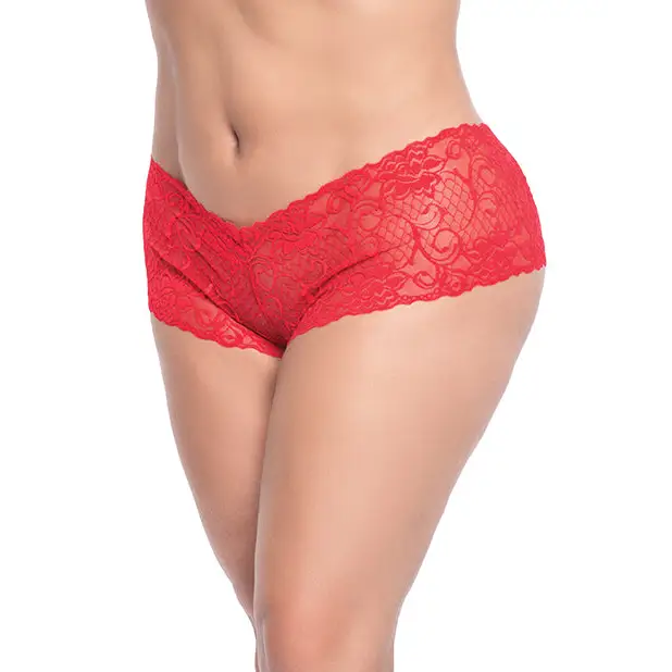 Lace Boyshort Red 1X/2X - Lingerie - Plus/Queen - Packaged