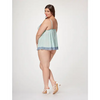 Lace & Mesh Triangle Cup Babydoll & Thong Blue 3X/4X - Lingerie - Plus/Queen - Hanging