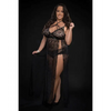 Lace Night Gown w/Lace Panty Black QN - Lingerie - Plus/Queen - Hanging