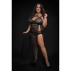 Lace Night Gown w/Lace Panty Black QN - Lingerie - Plus/Queen - Hanging
