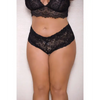 Lace & Pearl Boyshort w/Satin Bow Accents Black 3X/4X - Lingerie - Plus/Queen - Hanging