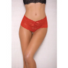 Lace & Pearl Boyshort w/Satin Bow Accents Red L/X - Lingerie - Hanging