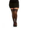 Lace Top Thigh High - Black QN - Lingerie - Plus/Queen - Packaged