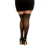 Lace Top Thigh High - Black QN - Lingerie - Plus/Queen - Packaged