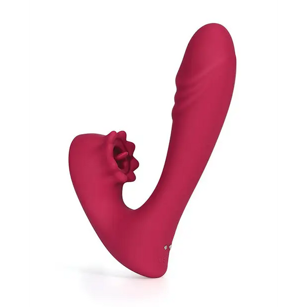 Lacy G-Spot Vibrator w/Tongue Licker - Vibrators