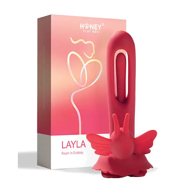 Layla Rosy Butterfly Clit Stimulator Flapping G-Spot Vibrator - Red - Stimulators