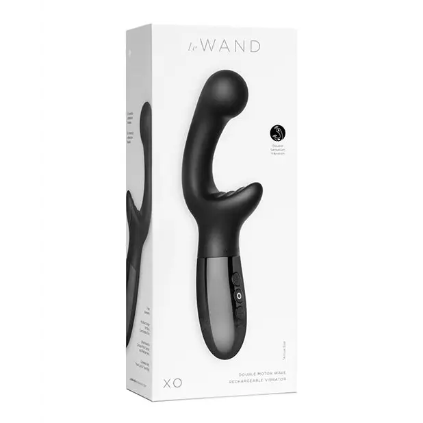 Le Wand XO Double Motor Wave Rechargeable Vibrator - Black - Vibrators