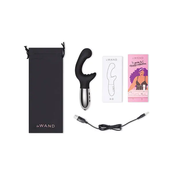 Le Wand XO Double Motor Wave Rechargeable Vibrator - Black - Vibrators