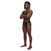 Leather Taurus Adjustable Buckle Thong Black O/S - Lingerie - Packaged