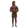 Leather Taurus Adjustable Buckle Thong Black O/S - Lingerie - Packaged