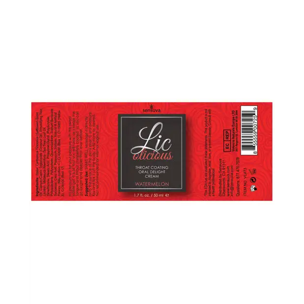 Lic O Licious Oral Delight Cream - 1.7 oz Bottle Watermelon - Sexual Enhancers