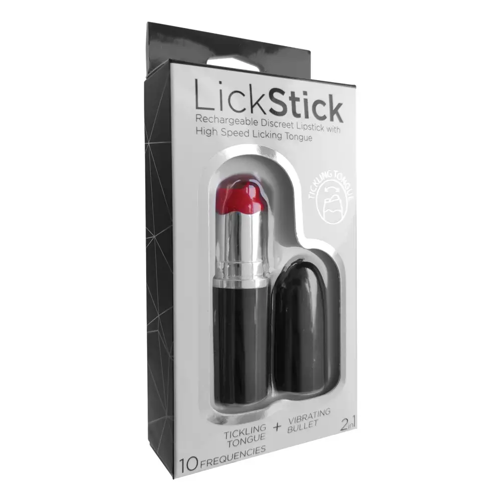 Lick Stick Rechargeable Discreet Lipstick Bullet w/High Speed Licking Tongue - Stimulators