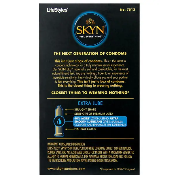 Lifestyles SKYN Elite Extra Lubricated Condoms - Box of 12 - Condoms