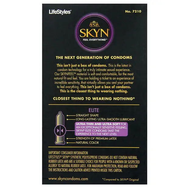 Lifestyles SKYN Elite Ultra Thin Condoms - Pack of 10 - Condoms