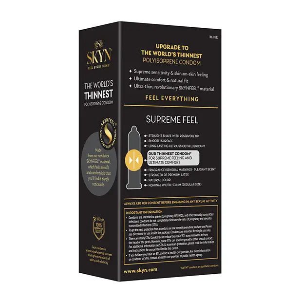 Lifestyles SKYN Supreme Feel Condoms - Pack of 10 - Condoms
