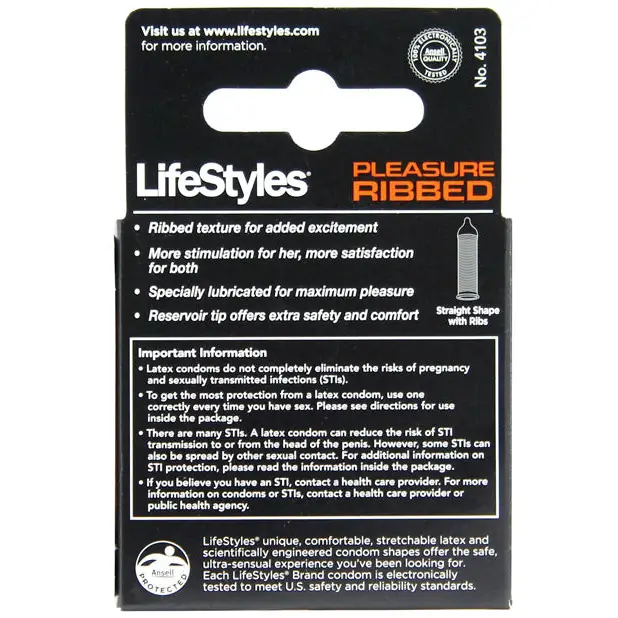 Lifestyles Ultra Ribbed - Box of 3 - Condoms