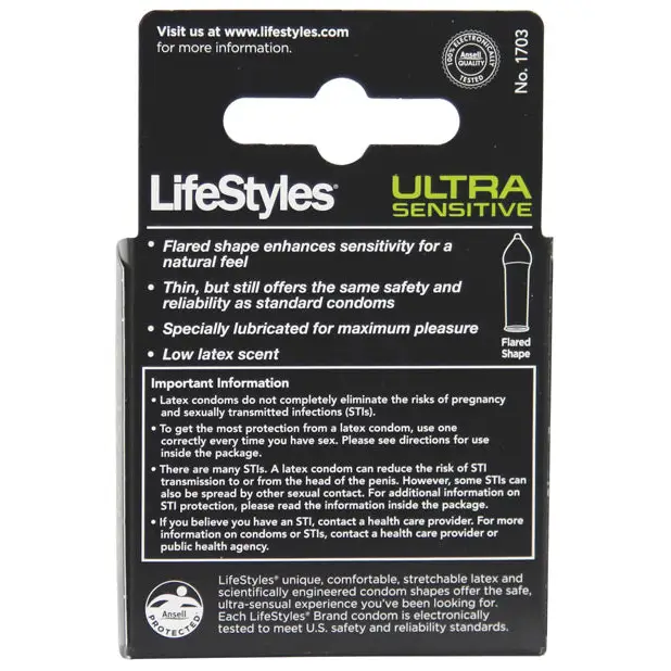 Lifestyles Ultra Sensitive - Box of 3 - Condoms