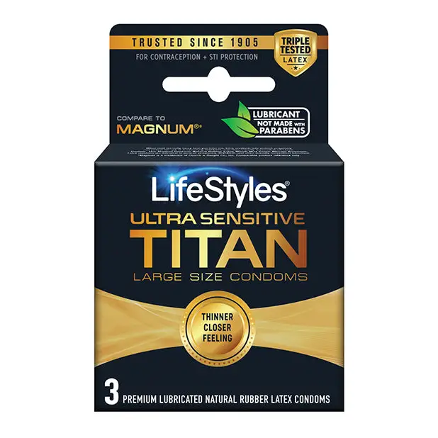 Lifestyles Ultra Sensitive Titan Condom - Pack of 3 - Condoms