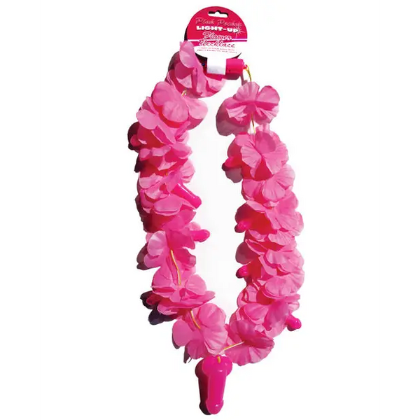Light Up Flower Pecker Necklace - Pink - Bachelorette & Party Supplies