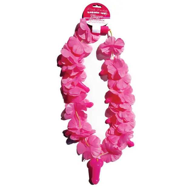 Light Up Flower Pecker Necklace - Pink - Bachelorette & Party Supplies
