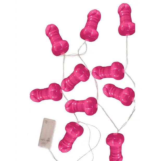 Light Up Pink Pecker String Party Lights - Bachelorette & Party Supplies