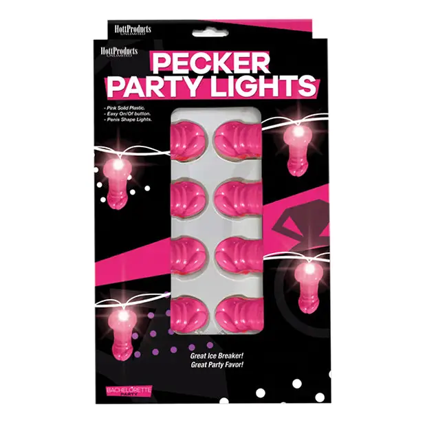 Light Up Pink Pecker String Party Lights - Bachelorette & Party Supplies