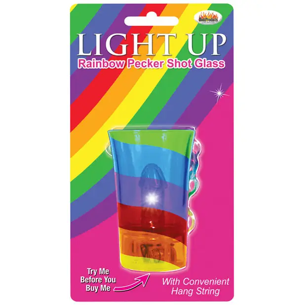 Light Up Rainbow Pecker Shot Glass - Bachelorette & Party Supplies