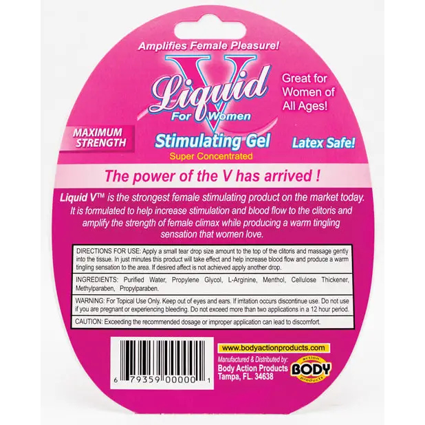 Liquid V Female Stimulant - 10 ml Bottle in Clamshell - Sexual Enhancers