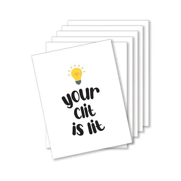 Lit Clit Naughty Greeting Card - Pack o - Bachelorette & Party Supplies
