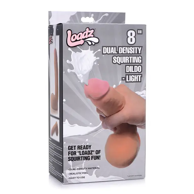Loadz 8’’ Dual Density Squirting Dildo - Light - Dongs & Dildos