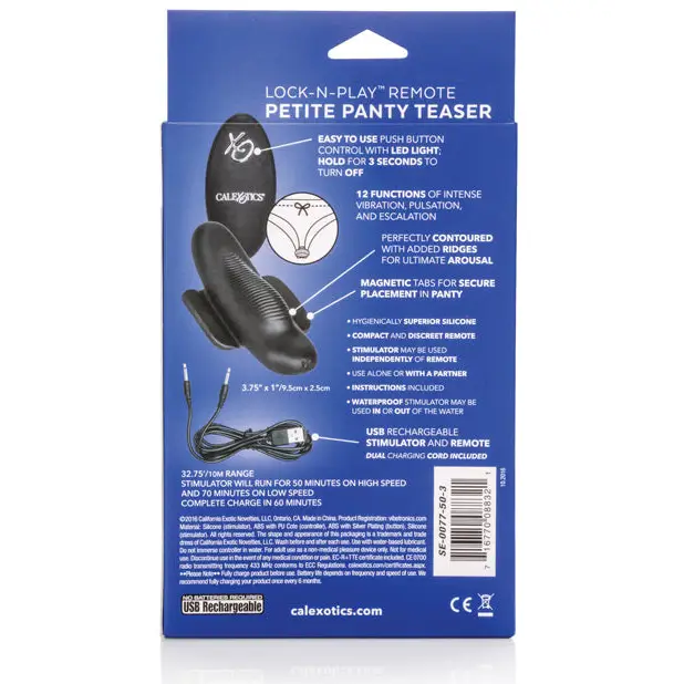 Lock-N-Play Remote Petite Panty Teaser - Black - Stimulators