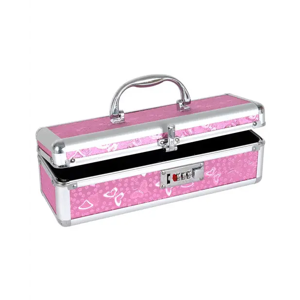Lockable Vibrator Case - Pink - Storage Cases & Bags