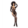Long Sleeved All Over Fishnet Body Stocking Black O/S - Lingerie - Packaged