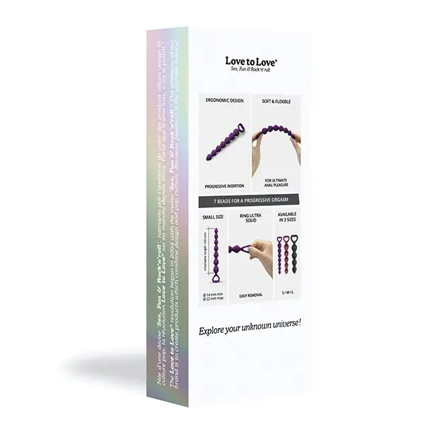Love to Love Bing Bang Anal Beads - Violet Small - Anal Products