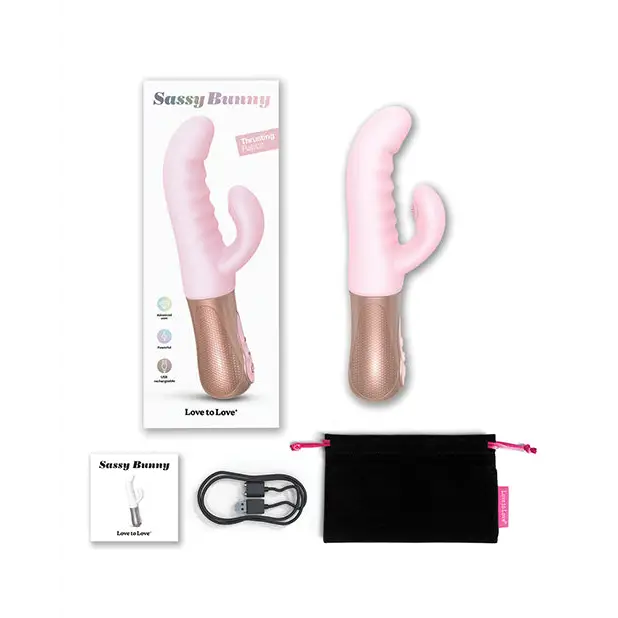Love to Love Sassy Bunny Thrusting G-Spot Rabbit - Baby Pink - Vibrators