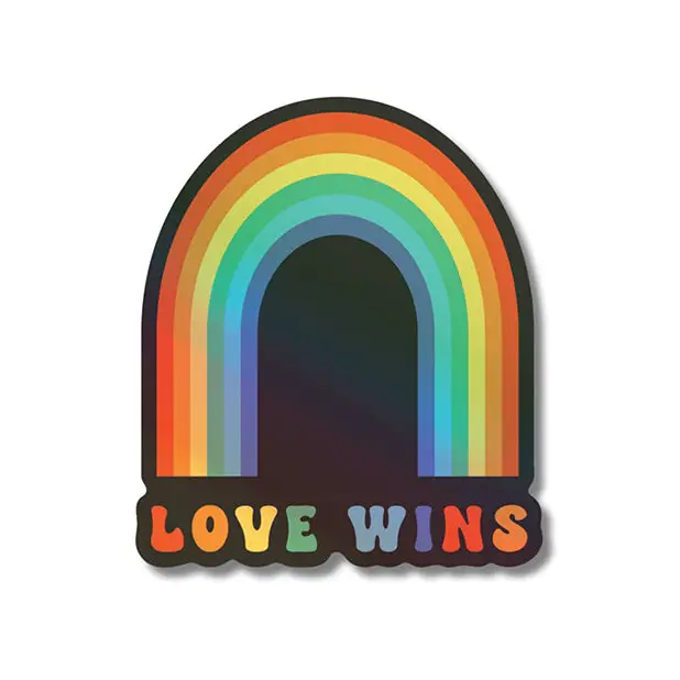 Love Wins Holographic Sticker - Pack of 3 - Gay & Lesbian Products