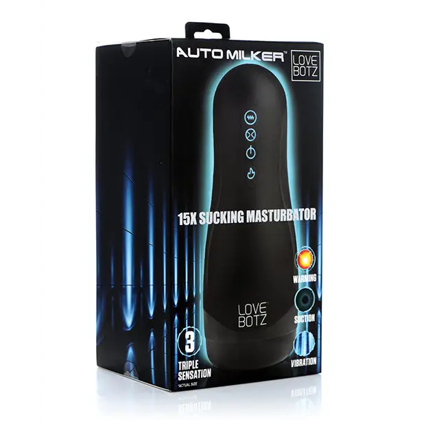 LoveBotz Auto Milker 15x Sucking Masturbator - Black - Dolls & Masturbators