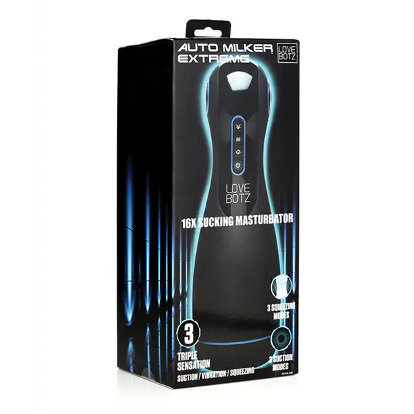 LoveBotz Auto Milker Extreme 16x Sucking Masturbator - Black - Dolls & Masturbators