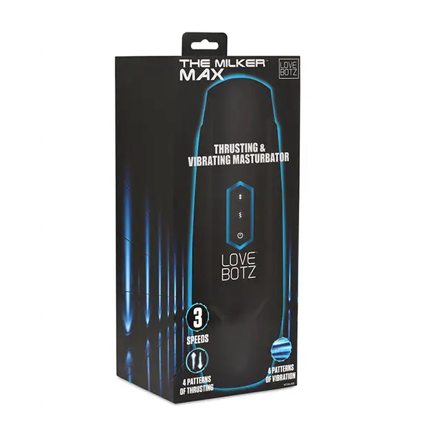LoveBotz The Milker Max 14X Thrusting & Vibrating Masturbator - Black