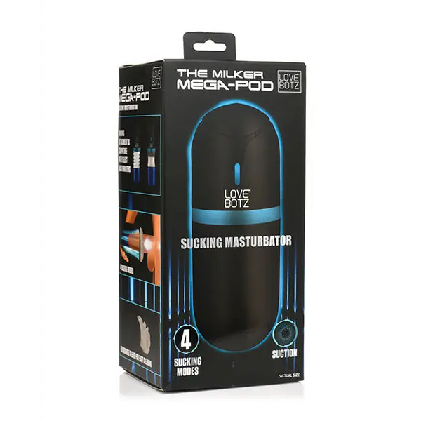 LoveBotz The Milker Mega-Pod Sucking Masturbator - Black/Clear - Dolls & Masturbators