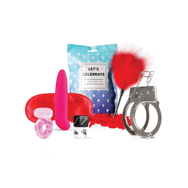 Loveboxxx Let’s Celebrate 7 Pc Gift Set - Blue - Bondage Blindfolds & Restraints