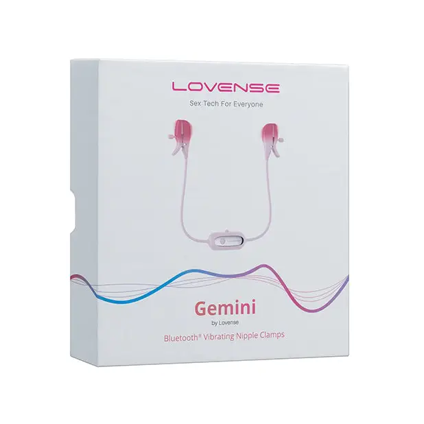 Lovense Gemini Vibrating Nipple Clamps - Bondage Blindfolds & Restraints