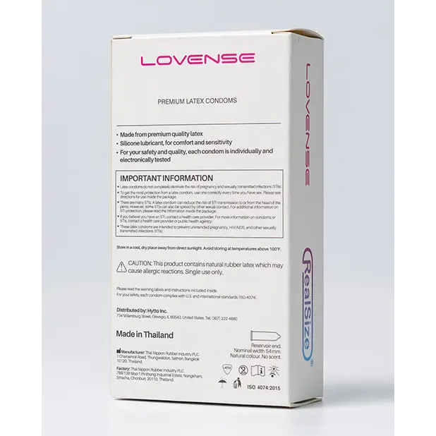 Lovense RealSize 52mm Condoms - Box of 12 - Condoms