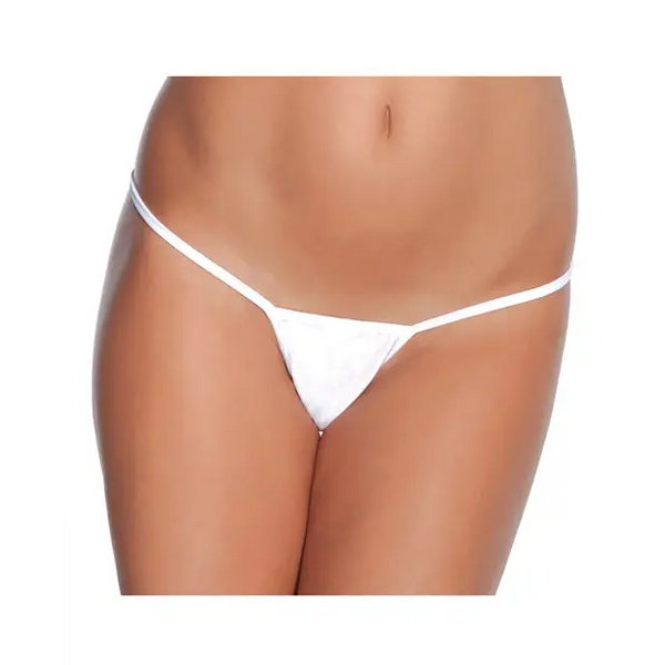 Low Rise Lycra G-String White O/S - Lingerie - Hanging