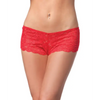 Low Rise Stretch Scallop Lace Booty Short Red XL - Lingerie - Plus/Queen - Hanging