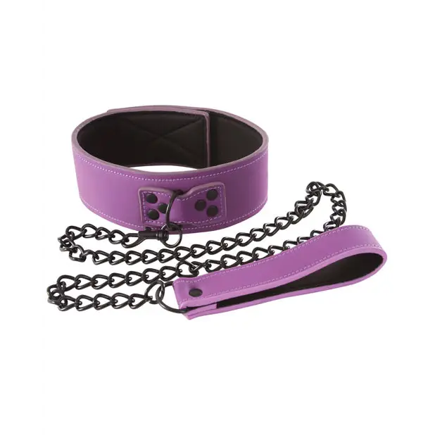 Lust Bondage Collar - Purple - Bondage Blindfolds & Restraints
