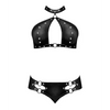 Lust Juno Top w/Velcro Choker Neck & Mini Short Black L/XL - Lingerie - Packaged