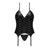 Lust Madame Corset w/Metal Garters & G-String Black S/M - Lingerie - Packaged